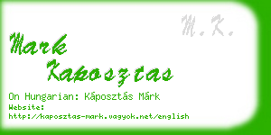 mark kaposztas business card