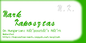 mark kaposztas business card